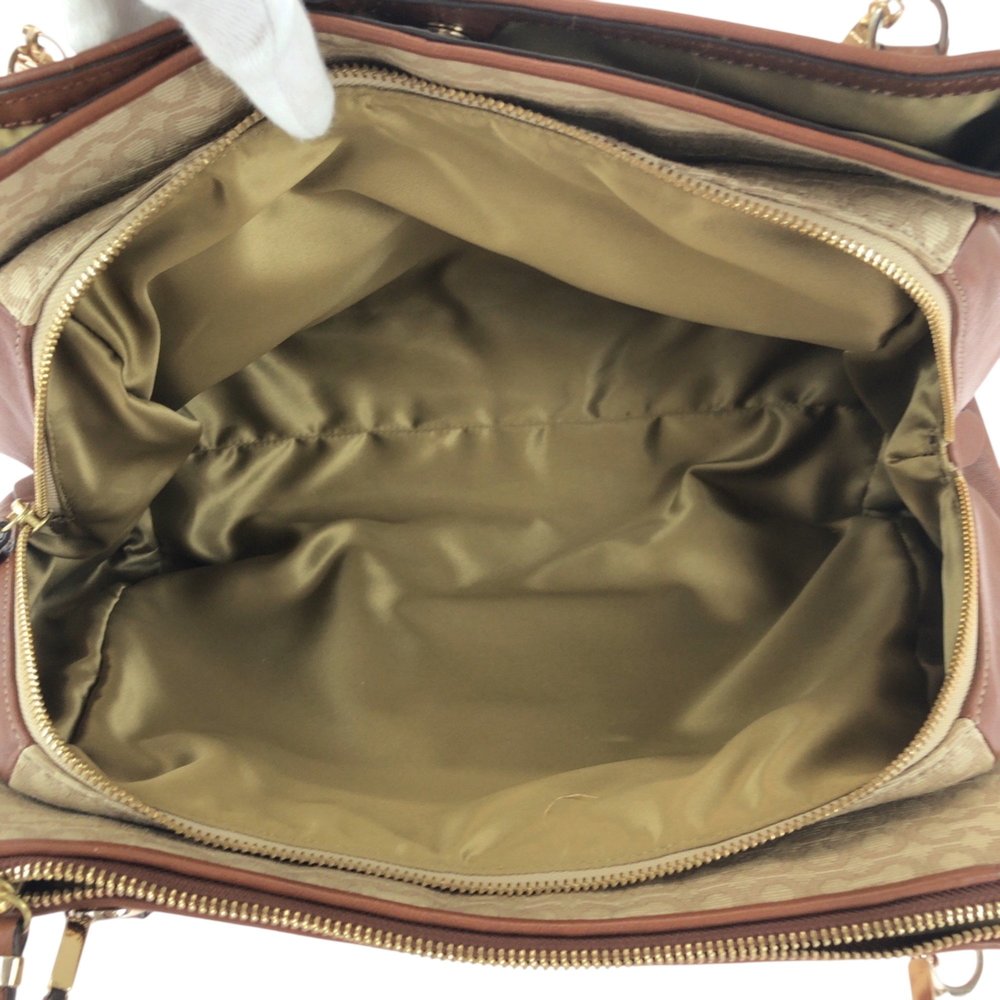 COACH Madison Op Art Brown Beige Gold Hardware Canvas Handbag Shoulder Bag for - Picture 9 of 10
